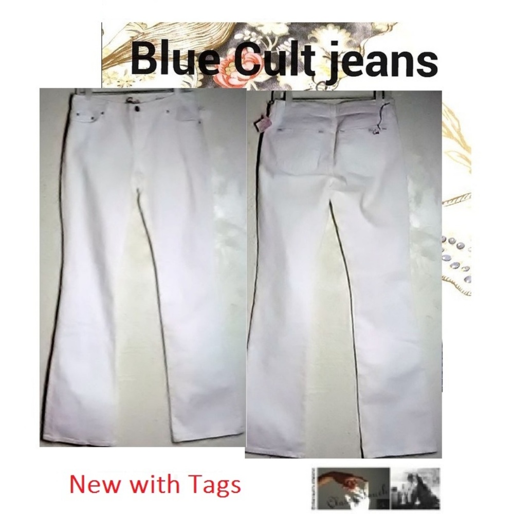 Blue Cult NWT White #121 Kate Midrise Flare Jeans